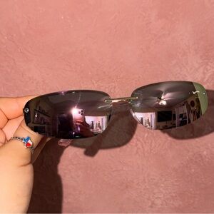 Sleek Rimless Women's Sunglasses in Pink